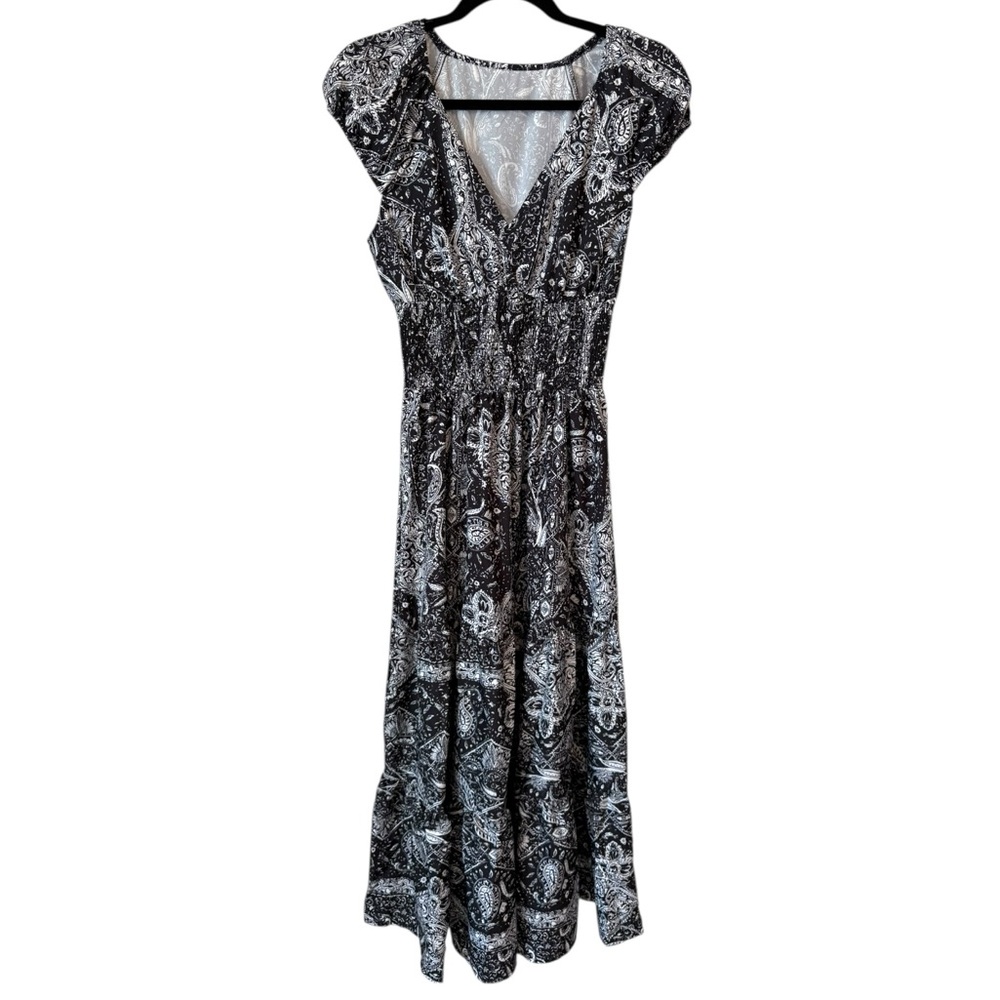 Black & White Stretch Maxi Dress - Picture 2 of 5